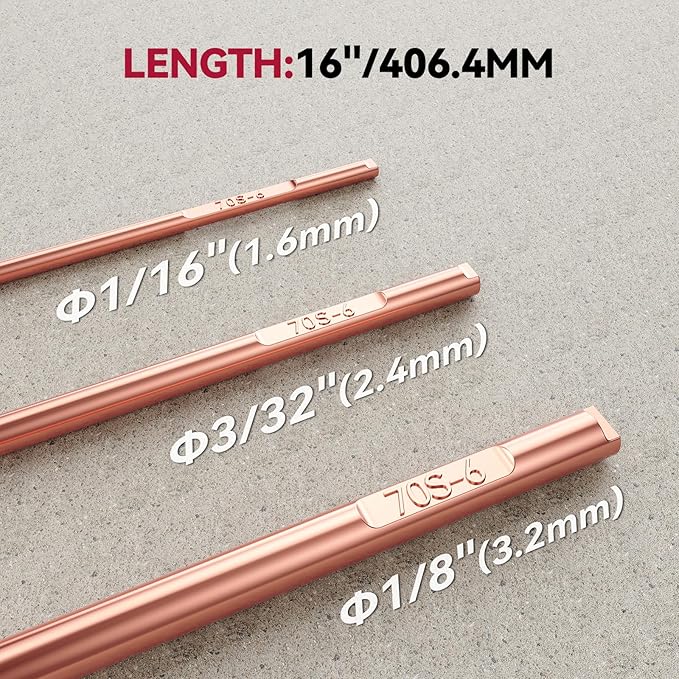 ARCCAPTAIN Mild Steel TIG Welding Rod ER70S-6, Welding Wire Filler Rod, 3/32" X 16", 5LB