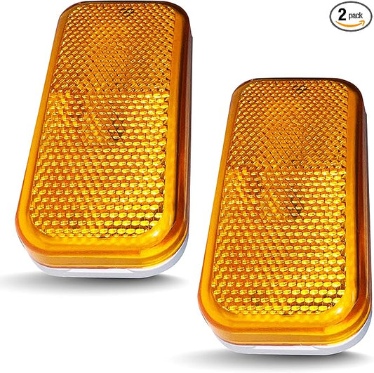 Command Electronics OEM 12V Modern Incandescent RV & Trailer Clearance Light – Made in USA – Amber, White Base – 2-Pack