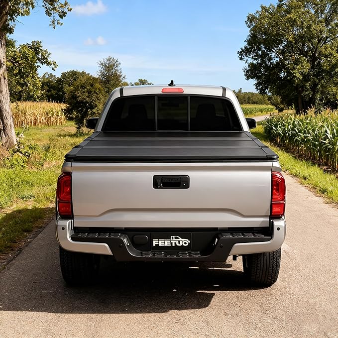 FRP Hard Tri-Fold Tonneau Cover Truck Bed for 2005-2015 Tacoma 6FT/73.5inch |for Models with or Without The Deck Rail System|