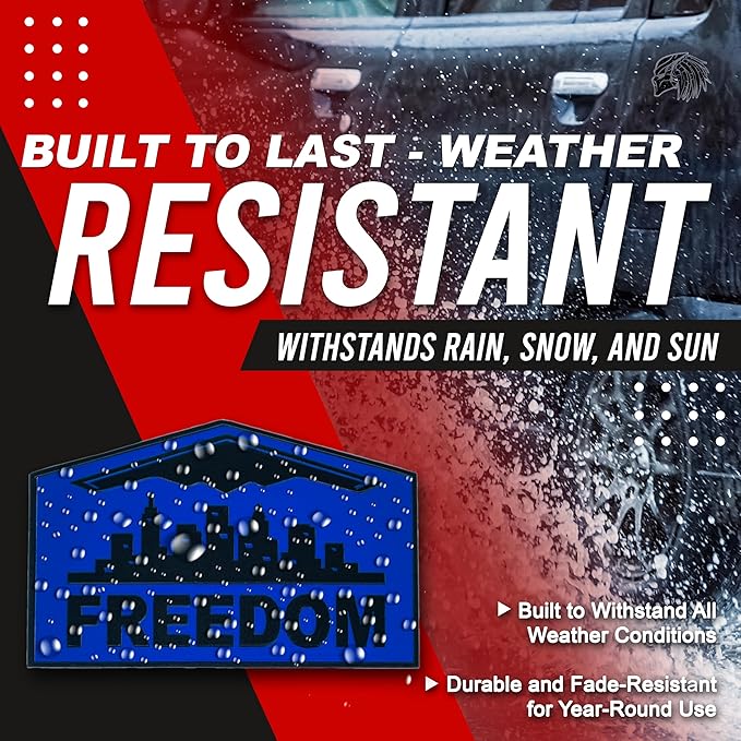 Freedom Emblem, Custom Metal Alloy B-2 Stealth Badge, Exterior Automotive Accessories, Universal Fit for Car, Truck, SUV (Blue)