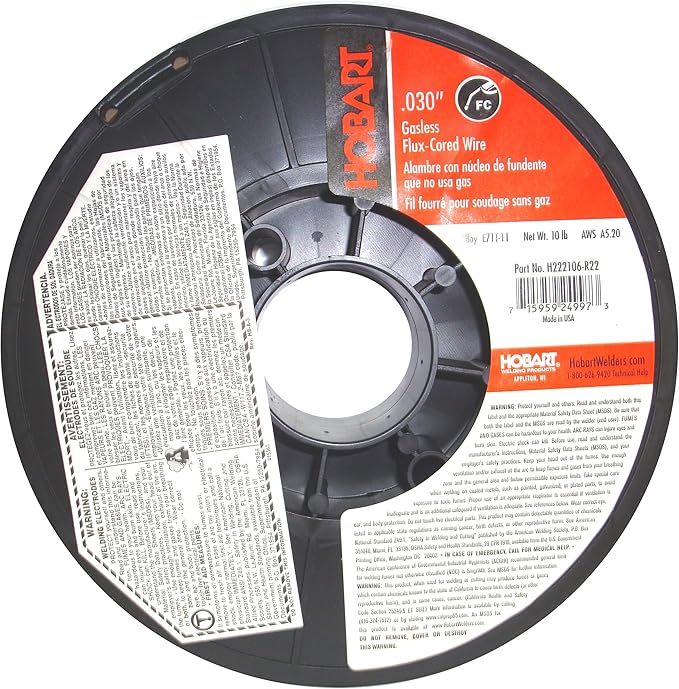 Hobart H222106-R22 10-Pound E71T-11 Carbon-Steel Flux-Cored Welding Wire, 0.030-Inch