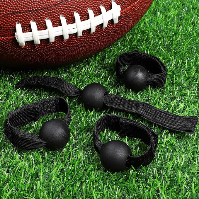 TOBWOLF 4PCS American Football Catching Trainer Band, Rugby Football Catching Receiver Trainers, Football Receiving Training, Volleyball Catching Training Hand Strap Beginner Practice Fingertip