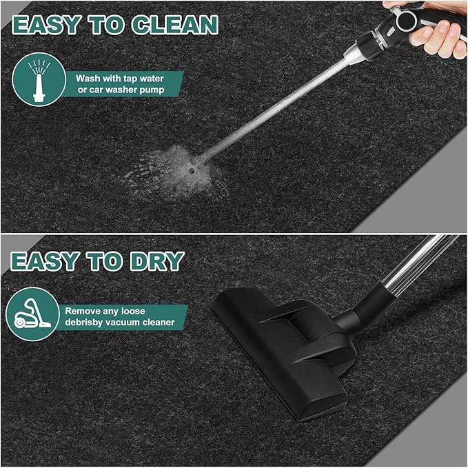 Heavy Duty 36" x 60" Oil Drip Mat for Garage Driveway, Reusable Rubber Floor Oil Spill Leak Absorbent Pads for Motorcycle Car Oil Leak Stain Resistant