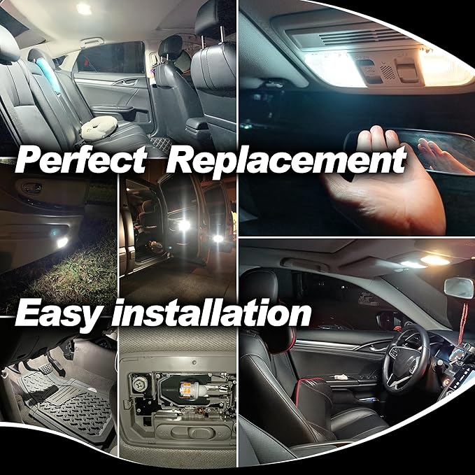 T10 194 921 922 912 906 2825 LED Bulb 6000K White 168 Replacement Bulbs for RV Tralier Interior Marine Boat Light Bulb Navigation Car Interior Dome Map Door Courtesy License Plate Lights (4pack)