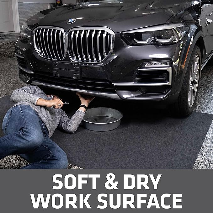 Drymate Premium Maintenance Mat Oil Spill Garage Floor Mat (60" x 72"), Absorbent, Waterproof, Contains Liquids, Protects Garage Surface or Driveway, Reusable, Washable, Durable (USA Made)