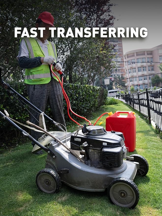 SMART JERRY - Fluid Transfer Pump Automotive, Oil Transfer Pump, Hand Pump Siphon, Multi-Use Hand Fuel Pump for Gas Oil and Liquids, RV Antifreeze Pump Kit, Siphon Pump for Fish Tank, Lawn Mower Pump