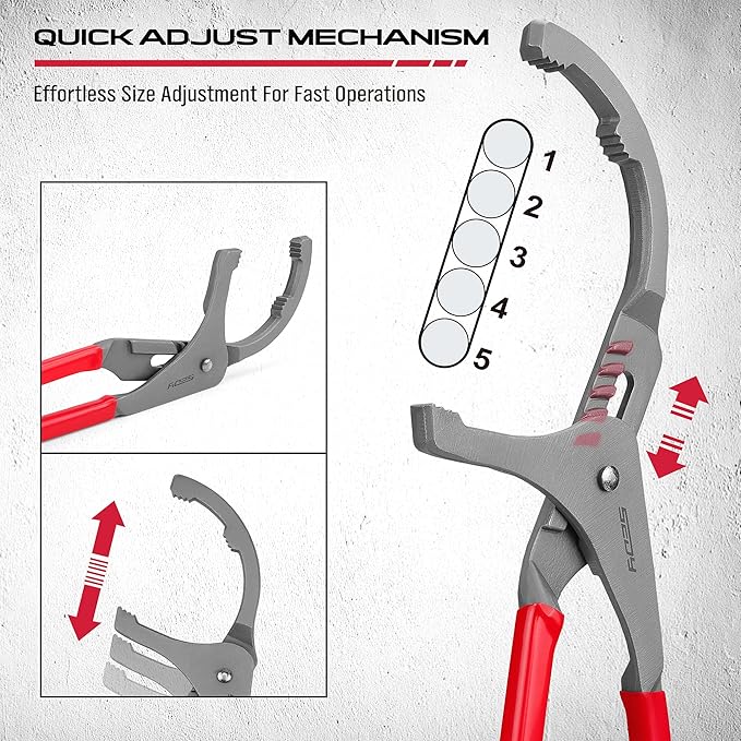 Oil Filter Wrench Set, 9" & 12" Adjustable Oil Filter Pliers, Heavy-Duty Oil Filter Removal Tools for Cars, Trucks, Motorcycles, Slip-Free Jaw Design