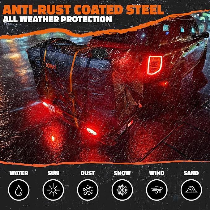 Mockins 60"x20"x6" Heavy Duty Trailer Hitch Cargo Carrier w/License Plate Holder, Rear Lights, & More | 500 Lbs Cap Cargo Carrier Hitch Mount Basket | Folding Luggage Rack for SUV, Car, Truck, & RV