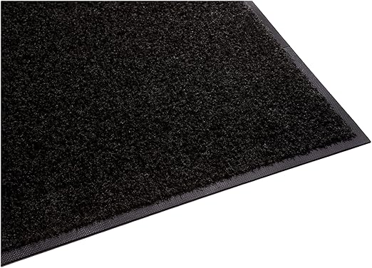 Guardian Platinum Series Indoor Wiper Floor Mat, Rubber with Nylon Carpet, 6'x9', Black