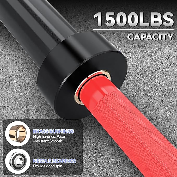 Barbell Bar for Weightlifting - 7FT Heavy Duty (1500LB/700LB), 4FT Short (500LB), 47" EZ Curl Bar - Fits 2" Standard Plates - Home Gym Strength Training