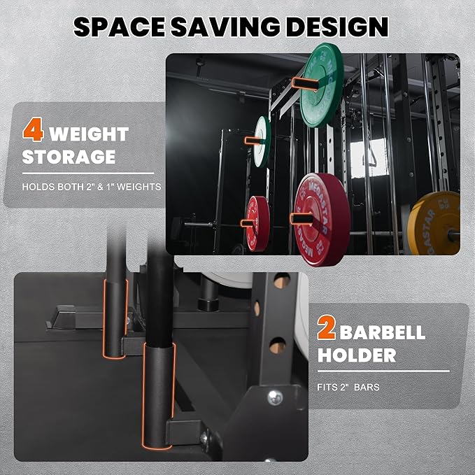 Smith Machine for Home Gym - 2000lbs Capacity All-in-One Power Rack with Cable Crossover, Pull-Up Bar & Dip Station, Includes 18 Attachments, P107 Anvil