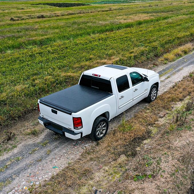Amazon Basics Soft Roll Up 5.8 feet Truck Bed Tonneau Cover for 2014-2019 Chevy Silverado, GMC Sierra 1500, Fleetside