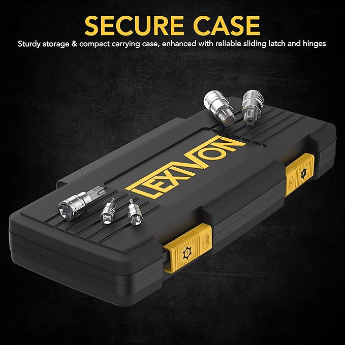 LEXIVON Master TORX Bit Socket Set, Premium S2 Alloy Steel | Complete 34-Piece, Solid Star & Tamper Proof T6 ~ T70 | Enhanced Storage Case (LX-149)