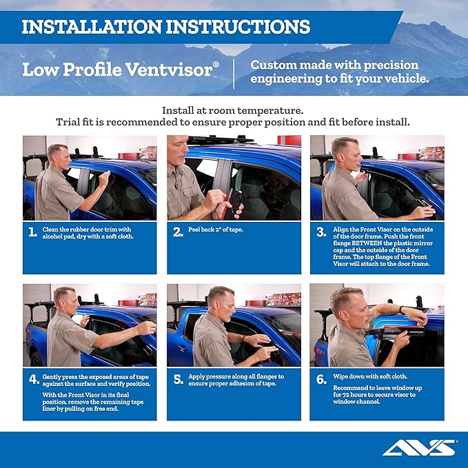 Auto Ventshade [AVS] Low Profile Rain Guards For 2009 - 2024 Dodge Ram 1500 (19-24 Classic Body Only), QUAD CAB ONLY (In-Channel Mount only) | Window Vent Visors, 4 pcs. - Dark Smoke | 994003