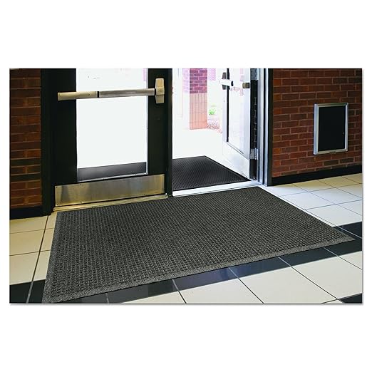 Guardian Floor Protection EG031004 EcoGuard Indoor Wiper Floor Mat, Recycled Plastic and Rubber, 3' Length, 10' Width, Charcoal