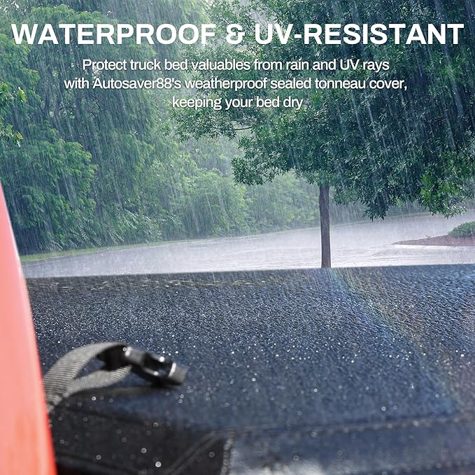 AUTOSAVER88 Soft Quad-fold Truck Bed Tonneau Cover Compatible with 2015-2025 Ford F-150 F150 (Excl. Raptor Series) 6.5ft Bed