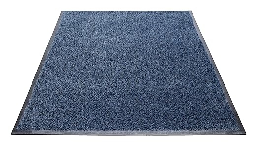 Guardian Platinum Series Indoor Wiper Floor Mat, Rubber with Nylon Carpet, 4'x6', Blue