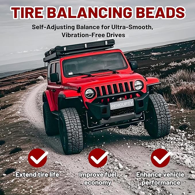 Tempered Glass Tire Balancing Beads 13.2LBS (3KG*2 Bulk Tub), Tire Balance Beads for Truck Tires, Trailers, Off-Road Vehicles & RVs - Heavy-Duty Wheel Balance Solution with Scoop Included