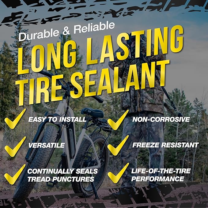 FlatOut Sportsman Formula Tire Sealant - Prevents Flat Tires - Fix a Flat Tire - Seals Leaks - Contains Kevlar - Tubeless Tire Sealant - 32 Ounce Bag - Pack of 2