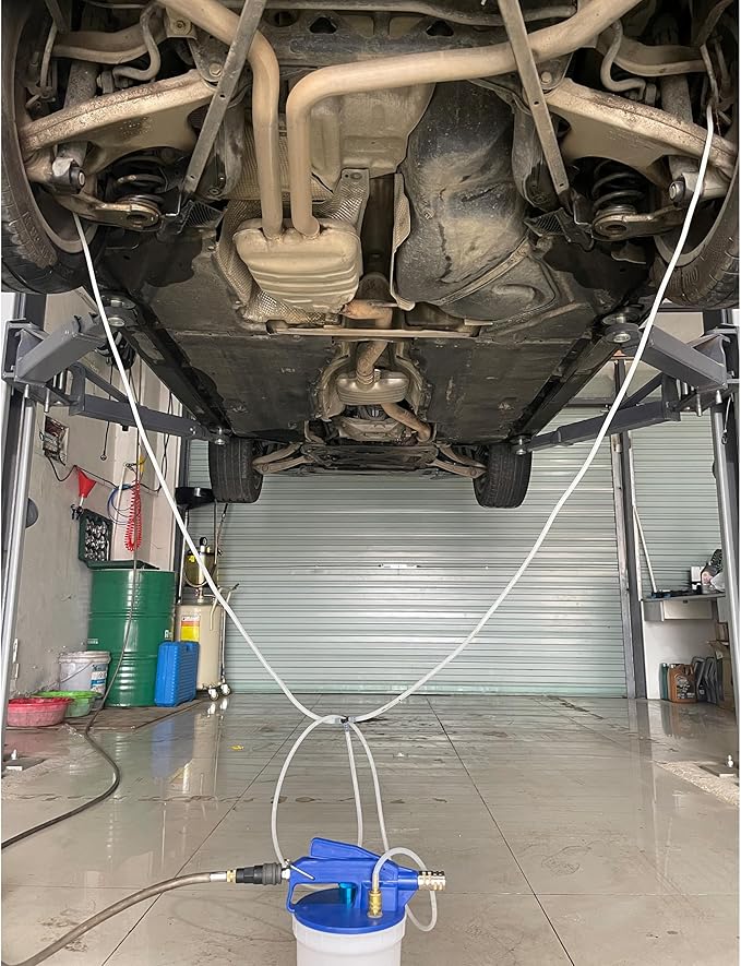 Vacuum Brake Bleeder Kit with 2L Brake Fluid Extractor and 1L Refilling Bottle, One Person Pneumatic Vacuum Bleeder Tools, Air Pressure Brake Bleeder Tools for Auto Car Truck