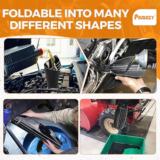 [Large Size] 19.7 x 7.87 Inch Silicone Flexible Oil Funnel Reusable, General Oil Change Draining Tool Spill-Free, Foldable Oil Filter Moldable Drain Funnel for Oil Change Spill-Free Oil Filling