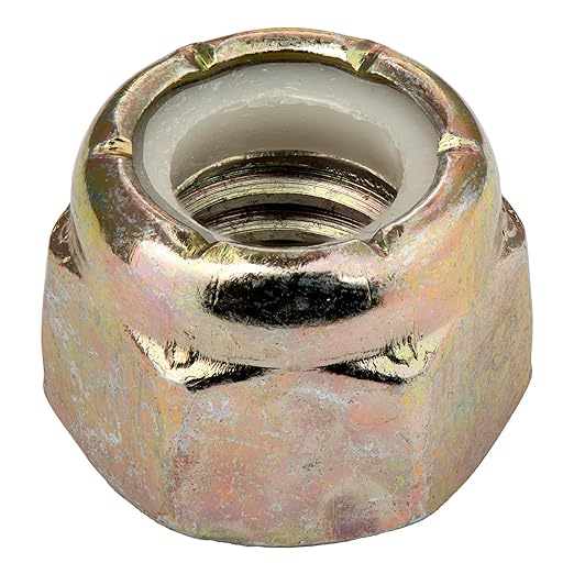 1/4"-28 (100 Pack) Grade 8 Hex Nylon Insert Lock Nut, Fine Thread, Yellow Zinc by Makers Bolt