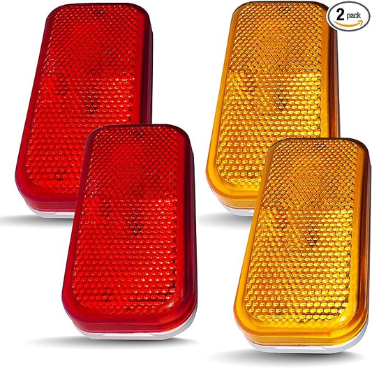 Command Electronics OEM 12V Modern Incandescent RV & Trailer Clearance Light – Made in USA – Amber & Red, White Base – 4-Pack
