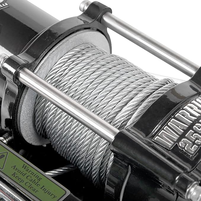 Warrior Winches Ninja 2500 lbs - Premium 12V Electric ATV/UTV Winch with Steel Cable, Compact and Powerful 12 Volt ATV Winch - Comes with Wireless Remote - Perfect for ATV, UTV, Boat, Trailer