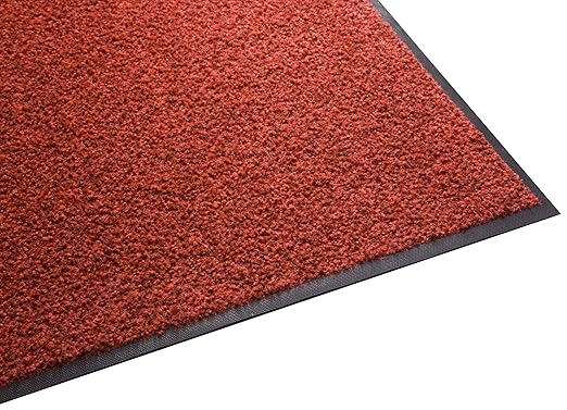 Guardian Platinum Series Indoor Wiper Floor Mat, Rubber with Nylon Carpet, 3'x6', Red