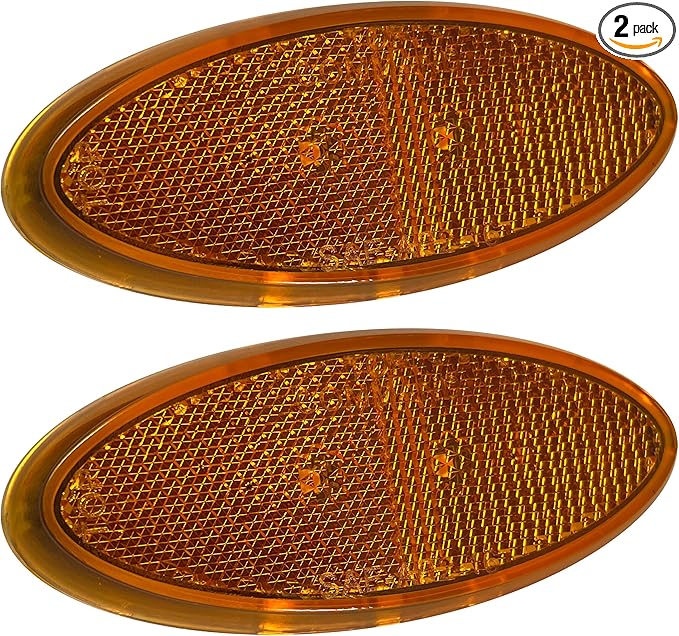 Command Electronics OEM 12V LED RV & Trailer Oval Clearance Light with Built-in Reflex – Made in USA – Surface Mount – Amber – 2-Pack