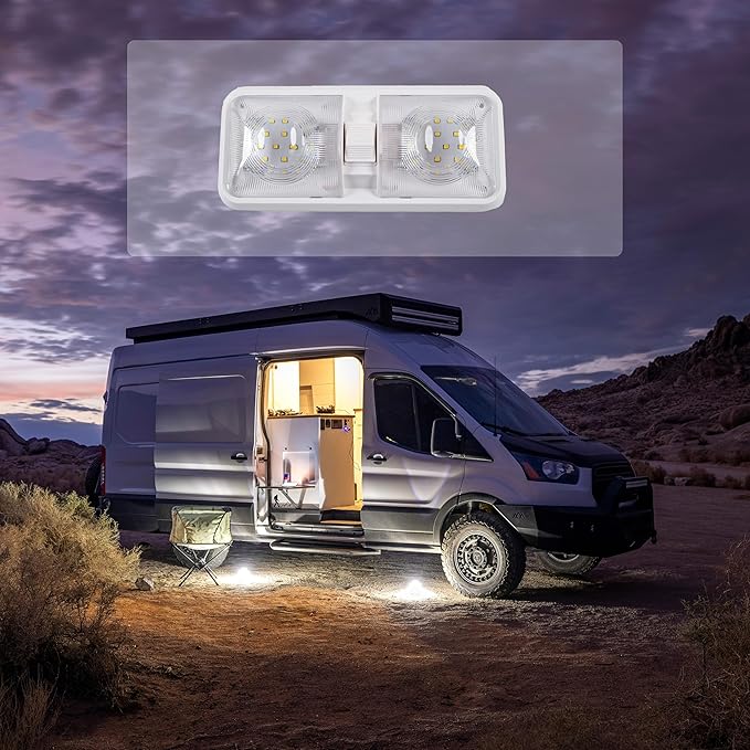 RV Led Lights Interior 12v Volt Fixtures,RV LED Lamp Ceiling,Led 12v with Switch,Switch Interior Lighting for Car/RV/Trailer/Camper (Natural White,4500K,1 Pack)