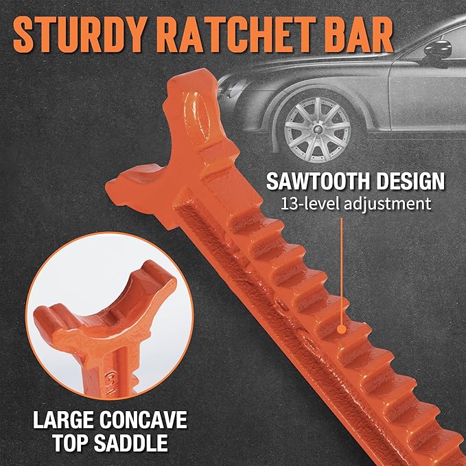 TONDA Jack Stands 3 Ton, Extra Tall Heavy Duty Car Jack Stand, 13.39-21.06 inch Adjustable Height for SUV, MPV and UTV/ATV, Black, 1 Pair