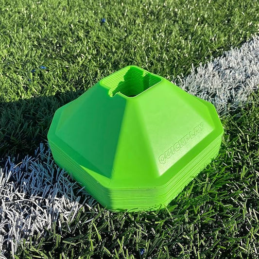 QUICKPLAY Soccer Cones – Set of 20 | Highly Visible Compact Sports Cones