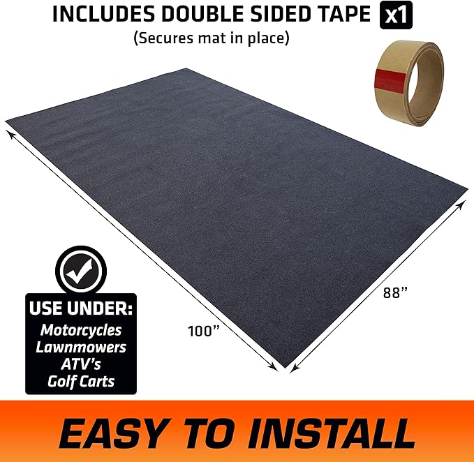 Armor All Premium Original Small Vehicle Garage Floor Mat, (8'4” x 7'4"), Protects Surfaces, Transforms Garage, Absorbent/Waterproof/Durable (Includes Double Sided Tape) (USA Made) (Charcoal)