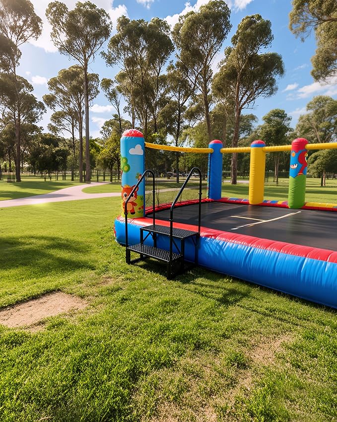 Hot Tub Steps Outdoor, 2 RV Steps with 2 Handrails Update 3.0, Portable RV Stairs, Truck Camper Steps Stool Ladders for Travel Trailers, 5th Wheel, Motor Home, Spa, and Porch