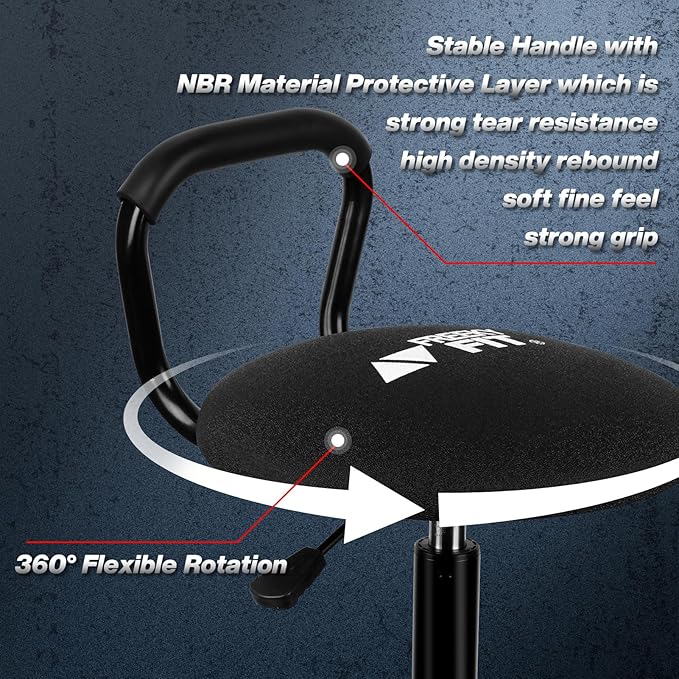 Garage Stool, Adjustable Height Swivel Work Mechanic Shop Stool with Backrest, Pneumatic Shop Chair for Home, Workshop, 300 LBS Capacity, 360° Rotation, Heavy Duty, Black