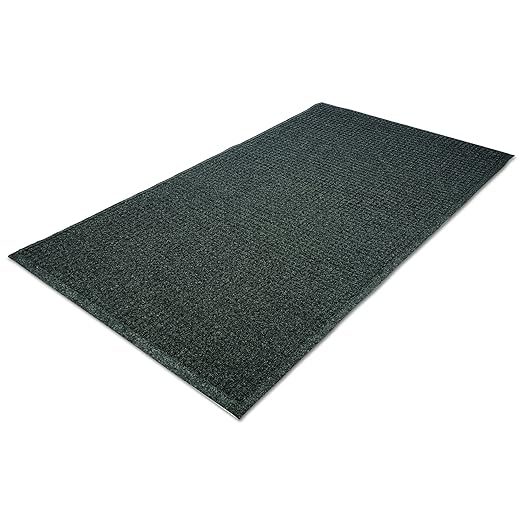 Guardian Floor Protection EG030504 EcoGuard Indoor Wiper Floor Mat, Recycled Plastic and Rubber, 3' Length, 5' Width, Charcoal