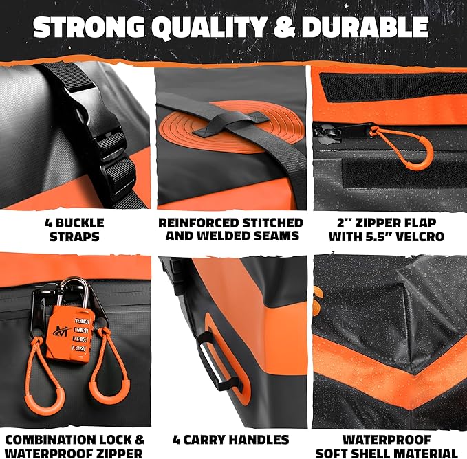 Mockins 64"x39"x6" Steel Roof Rack Cargo Carrier for Top of Vehicle & 20 CuFt Waterproof Rooftop Cargo Bag | 250 Lbs. Capacity Extendable Car Rooftop Cargo Carrier with Car Top Carrier Accessories