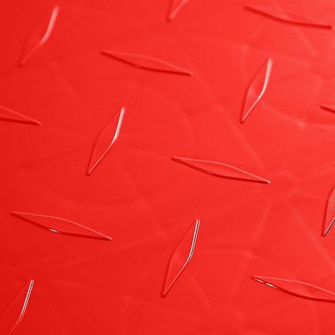 FlooringInc's Nitro 12"x12" Snap-Together Garage Floor Tiles, Non-Slip Interlocking Plastic Floor Mat, Diamond Pattern, Victory Red, 1 Tile, 1 Sq/Ft