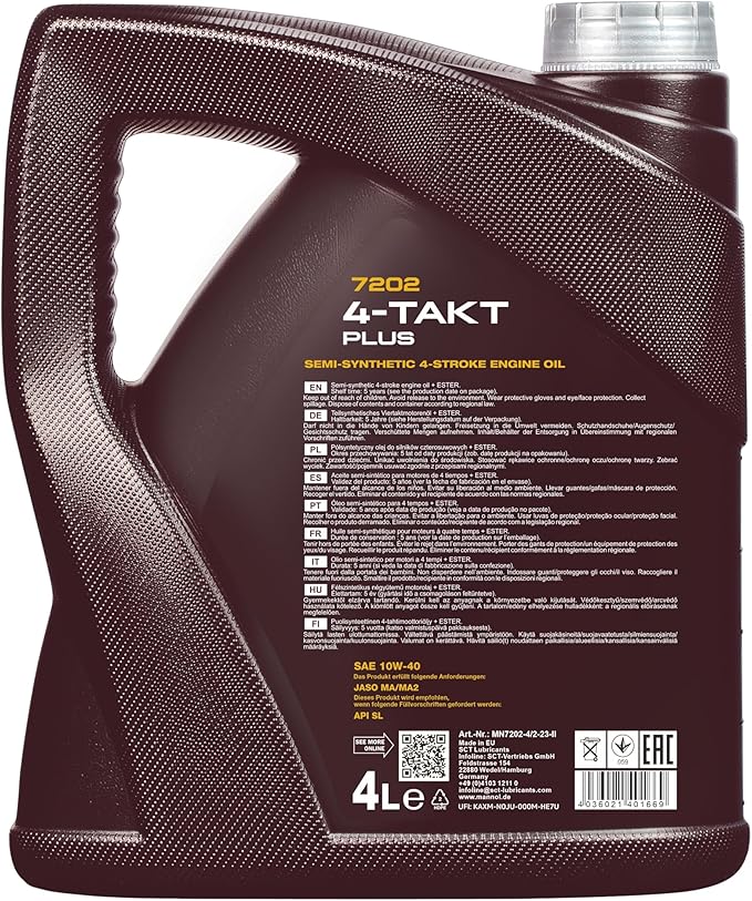 10w-40 Full Synthetic-based Engine Oil for Modern 4-stroke engines: MN7202 (4L)