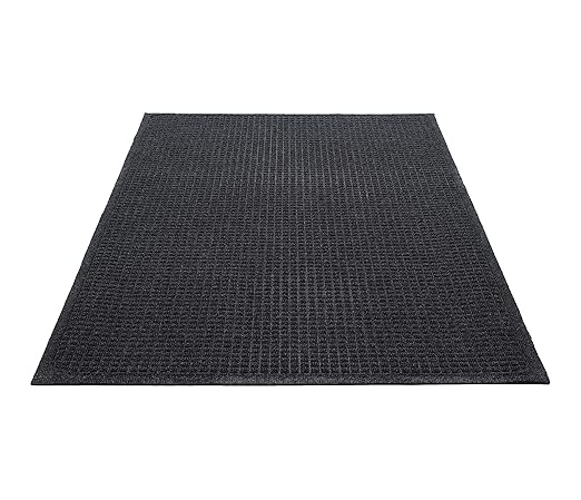 Guardian-EG030404 EcoGuard Indoor Wiper Floor Mat, Recycled Plastic and Rubber, 3' x 4', Charcoal