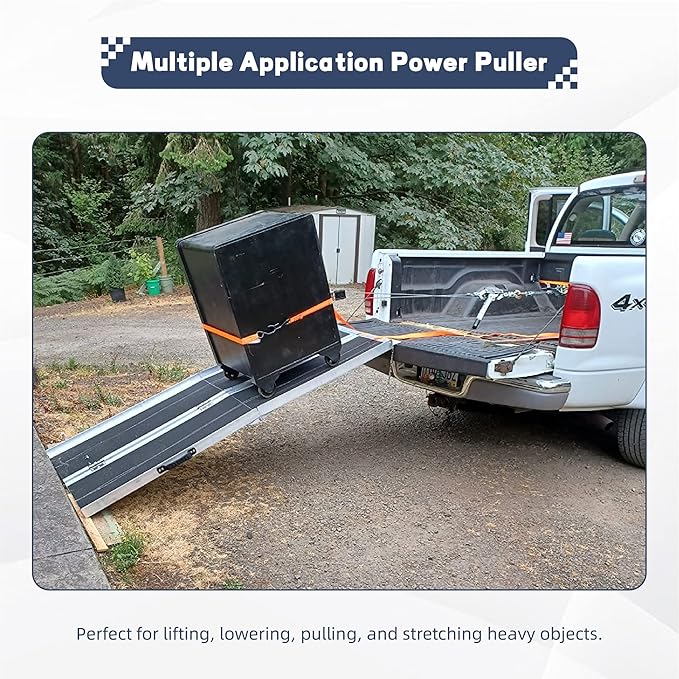 5 Ton Power Puller, 3 Hook Steel Cable Dual Gear Power Ratchet Come Along Winch,Heavy Duty Hand Cable Puller,11,000LBS