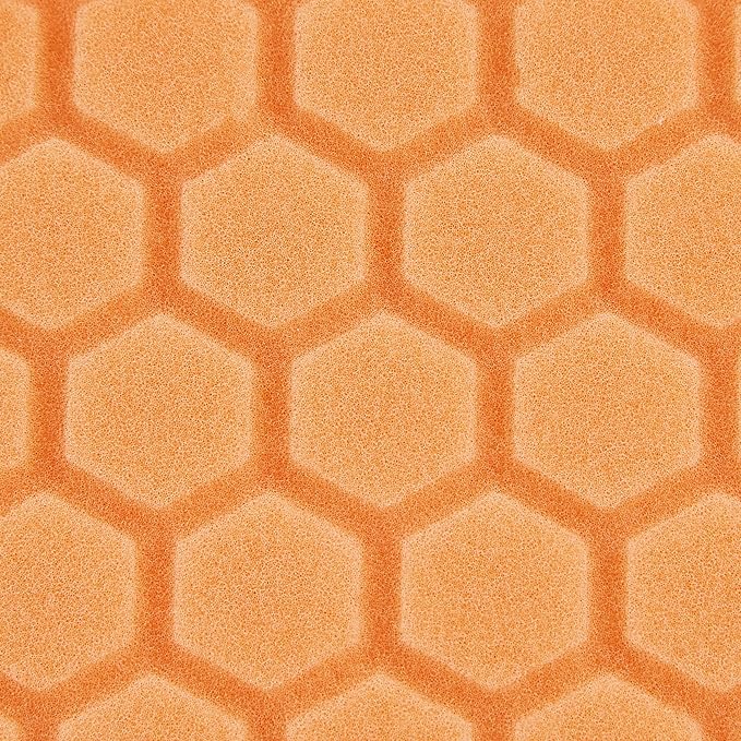Chemical Guys BUFX_102HEX6 BUFX_102_HEX6 Hex-Logic Medium-Heavy Cutting Pad, Orange (6.5 Inch Pad Made for 6 Inch Backing Plates), 1 Pad Included