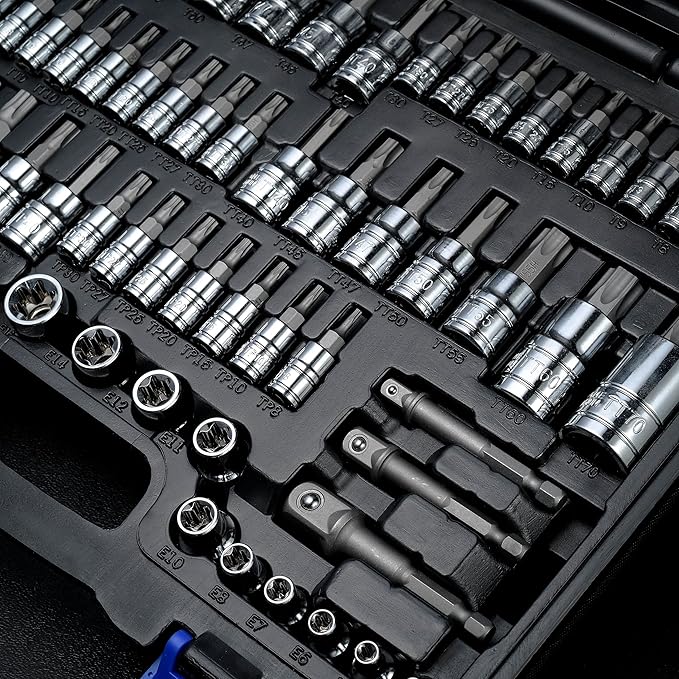 EPAuto Torx Bit Socket and External Torx Socket Set 63-Piece Set