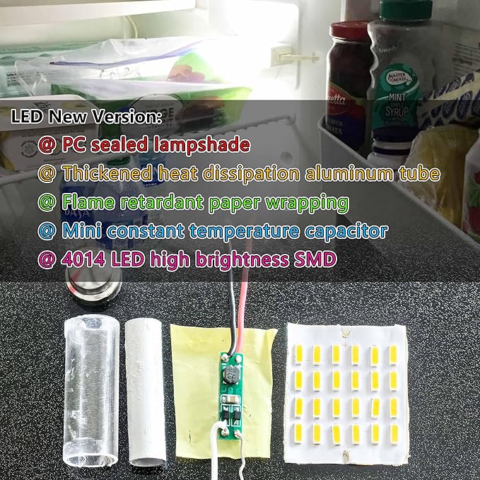 4PCS RV Refrigerator Fridge Light Bulb 41mm, DC12V LED Festoon Bulb, 214-2 578 211-2 Trailer Camper Motorhome RV 212-2 Interior Car Reading Dome Map Trunk Door License Plate Courtesy Lights Bright