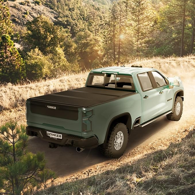 Hard Tri Fold Truck Bed Tonneau Cover Compatible with Chevy Silverado GMC Sierra 1500 New Body Style 2019-2025,Fits 5.8 ft Bed