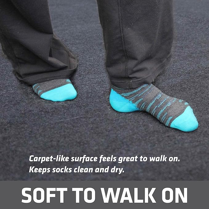 Drymate Garage Floor Runner Mat, (18' x 2'6"), Protects Surfaces, Absorbent, Waterproof, Slip-Resistant, Quick Dry Carpet Fabric, Trimmable & Washable (USA Made) (Charcoal)