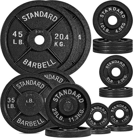 CAP Barbell 2-Inch Olympic Cast Iron Plate Weight Set | 75-285 lbs | Multiple Options