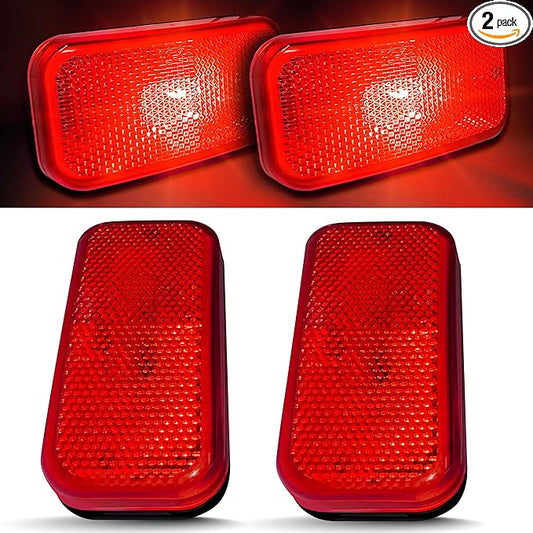 Command Electronics OEM 12V Modern Incandescent RV & Trailer Clearance Light – Made in USA – Red, White Base – 2-Pack