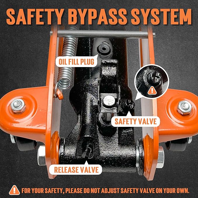 TONDA Low Profile Car Jack, 2.5 Ton (5,000 lb) Hydraulic Trolley Floor Jack for Garage, Home, Shop, Lifting Range 3.35" to 14.57", Orange